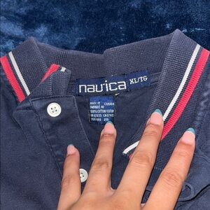 Nautica Navy Polo Shirt with Red and White Accents